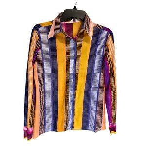 Vintage Elles Belles Semi-Sheer Colorful Top